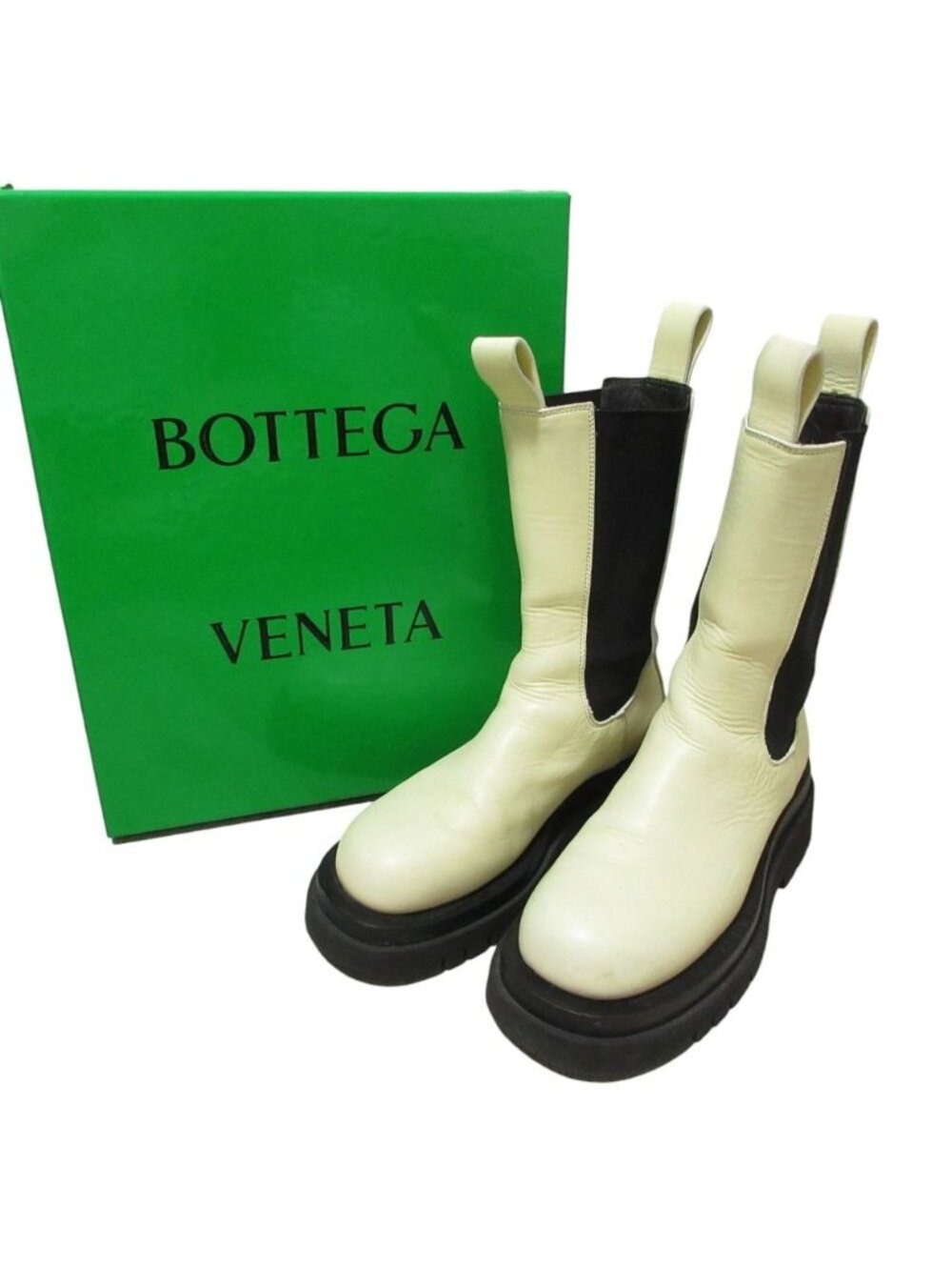 Bottega Veneta Rug Leather Side Gore Boots Ivory